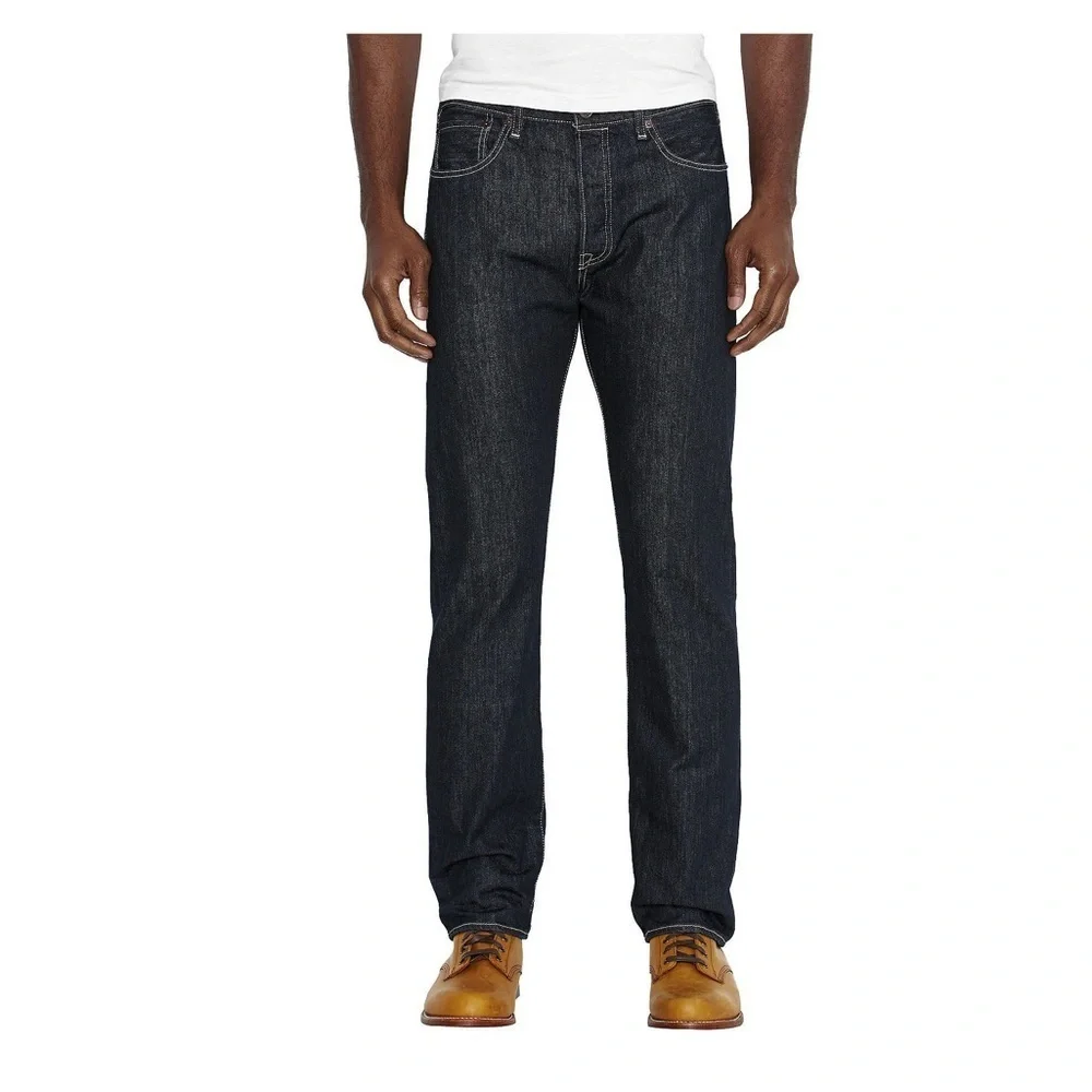 Levi's Men's 501 Original Fit Button Fly Non-Stretch Jeans - Clean Rigid 42/30